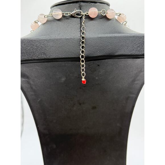 Native American Rose Quartz, Turquoise Necklace - Picture 3 of 3